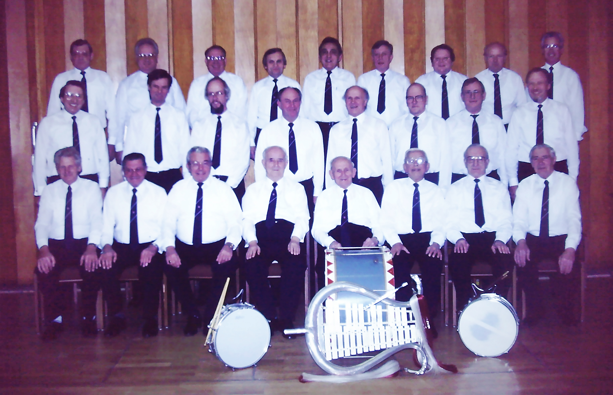 Mit dem Senioren-Spielmannszug (hier 1984) wurde die musikalische Tradition der Spielmannsmusik 1983 wieder zum Leben erweckt.